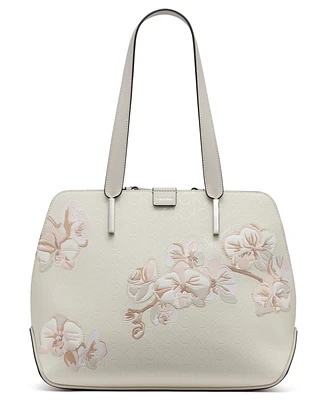 Calvin Klein Audrey Floral Logo Emboss Tote