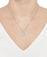 Diamond Open Teardrop Pendant Necklace (3/4 ct. t.w.) in 14k White Gold