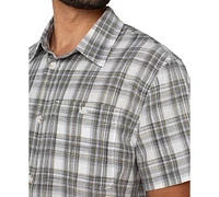 Liverpool Los Angeles Men's Short Sleeve Plaid Button-Front Shirt