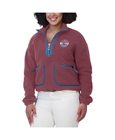 Wear by Erin Andrews Women's Burgundy Colorado Avalanche Polar Fleece Half-Zip Jacket