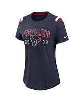 Nike Women's Heather Navy Houston Texans Prime Logo Slub Fashion T-Shirt