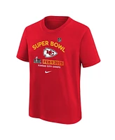 Nike Big Boys and Girls Red Kansas City Chiefs Super Bowl Lix Authentic T-Shirt