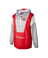 Mitchell & Ness Men's Scarlet Ohio State Buckeyes Highlight Reel Half-Zip Windbreaker