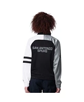 Starter Women's Black San Antonio Spurs Line Up Dolman Raglan Full-Zip Track Jacket