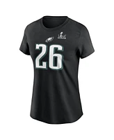 Nike Women's Saquon Barkley Black Philadelphia Eagles Super Bowl Lix Name Number T-Shirt