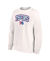 Fanatics Women's White Philadelphia 76ers Tonal Leopard Pullover Sweatshirt