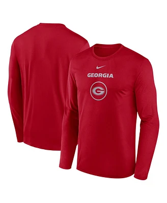 Nike Men's Red Georgia Bulldogs 2024 On-Court Basketball Practice Legend Performance Long Sleeve T-Shirt