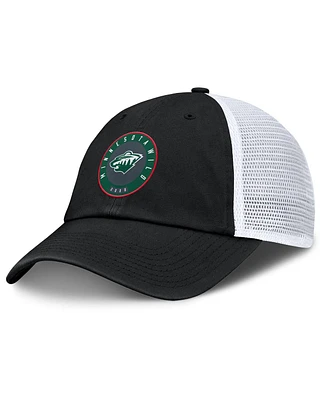 Fanatics Men's Black/White Minnesota Wild Averie Trucker Adjustable Hat