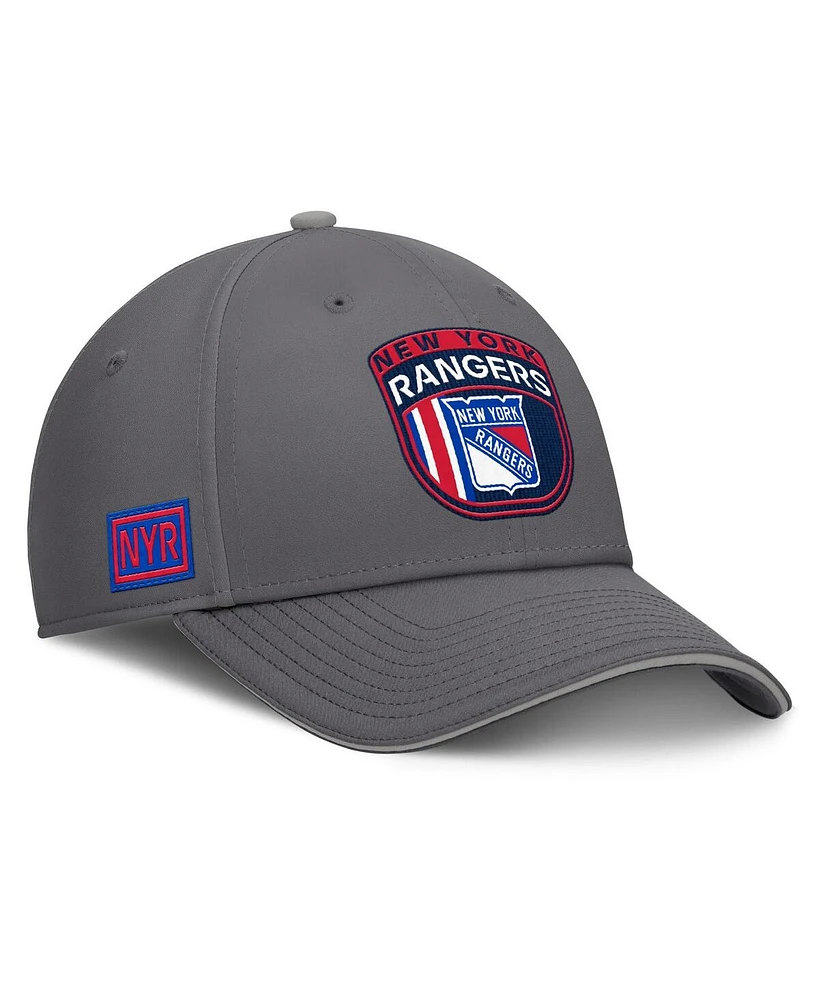 Fanatics Men's Gray New York Rangers Home Ice Flex Hat