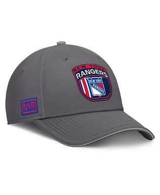 Fanatics Men's Gray New York Rangers Home Ice Flex Hat