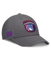 Fanatics Men's Gray New York Rangers Home Ice Flex Hat