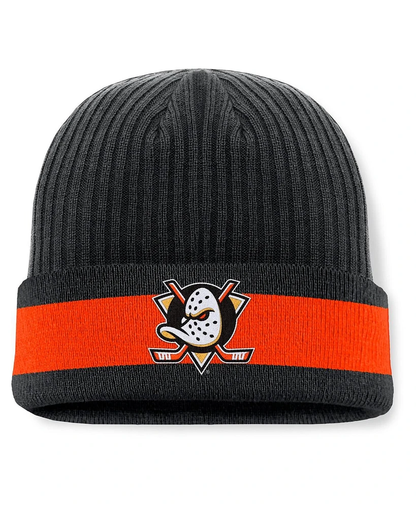 Fanatics Men's Black Anaheim Ducks Blueliner Cuffed Knit Hat