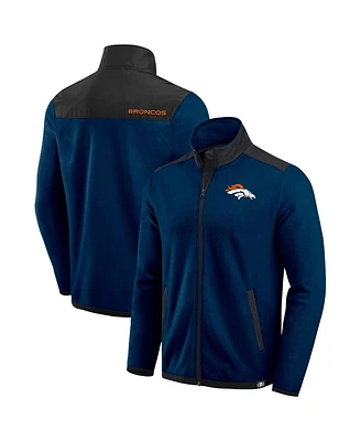 Darius Rucker Collection by Fanatics Men's Navy Denver Broncos Color Block Polar Fleece Full-Zip Jacket