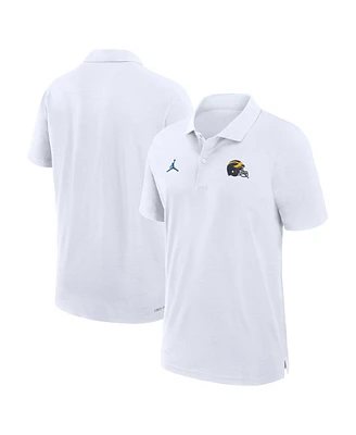 Jordan Men's White Michigan Wolverines 2024 Sideline Woven Performance Polo