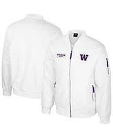 Colosseum Men's Washington Huskies White Rabbit Full-Zip Bomber Jacket