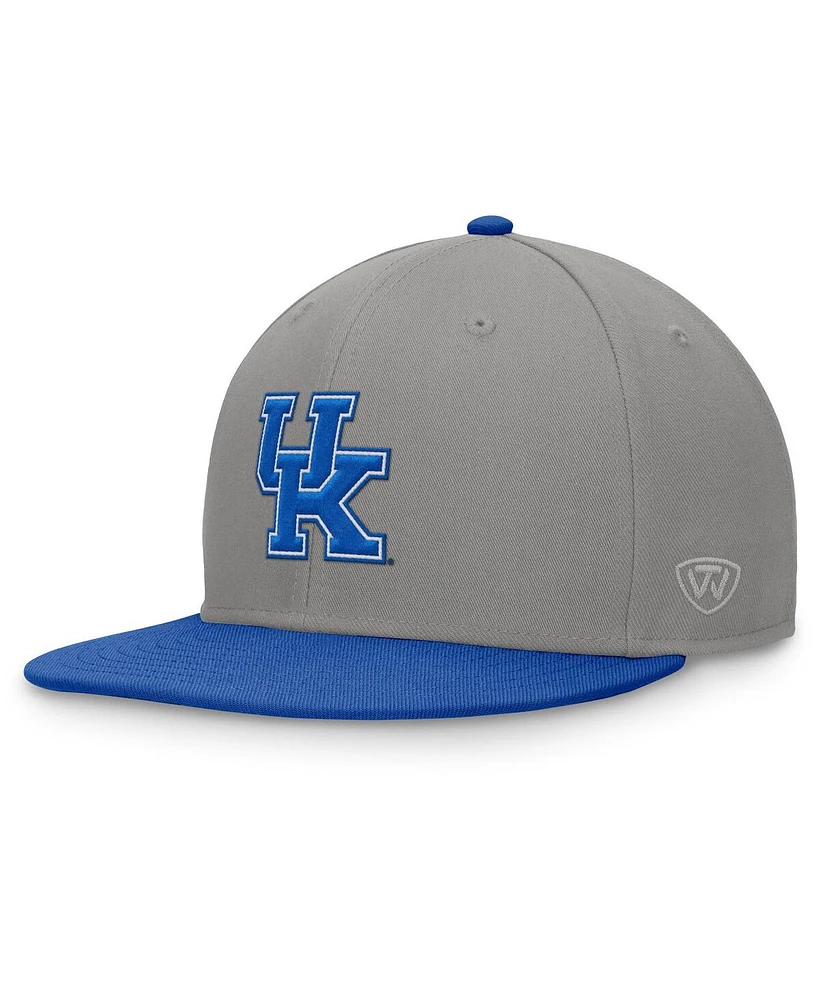 Top of the World Men's Gray/Royal Kentucky Wildcats Rally Two-Tone Fitted Hat