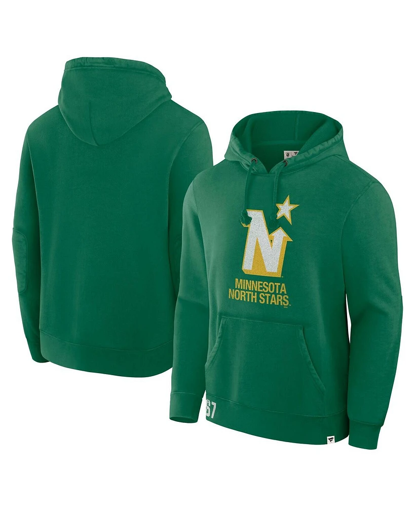 Fanatics Men's Kelly Green Minnesota North Stars Decades Collection Tradition Fleece Pullover Hoodie