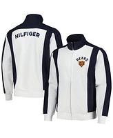 Tommy Hilfiger Men's White/Navy Chicago Bears Nolan Full-Zip Track Jacket