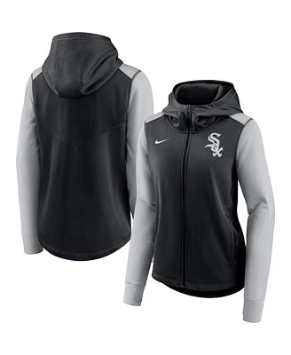 Nike Women's Black/Gray Chicago White Sox Authentic Collection Baseball Performance Full-Zip Hoodie