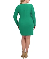 Siena Plus Crossover-Waist Bodycon Sweater Dress