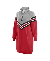 Wear by Erin Andrews Women's Red/Heather Gray Atlanta Falcons Chevron Stripe Dress