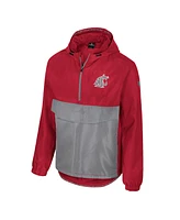 Colosseum Men's Crimson Washington State Cougars Reloaded Anorak Half-Zip Jacket