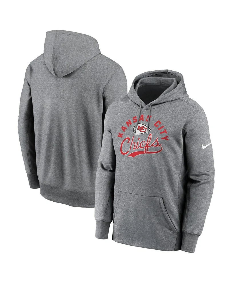 Nike Men's Heather Gray Kansas City Chiefs Performance Fleece Pullover Hoodie