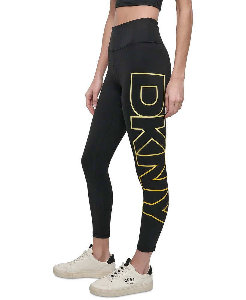 Dkny Sport Women's Exploded-Logo Stretch 7/8 Leggings