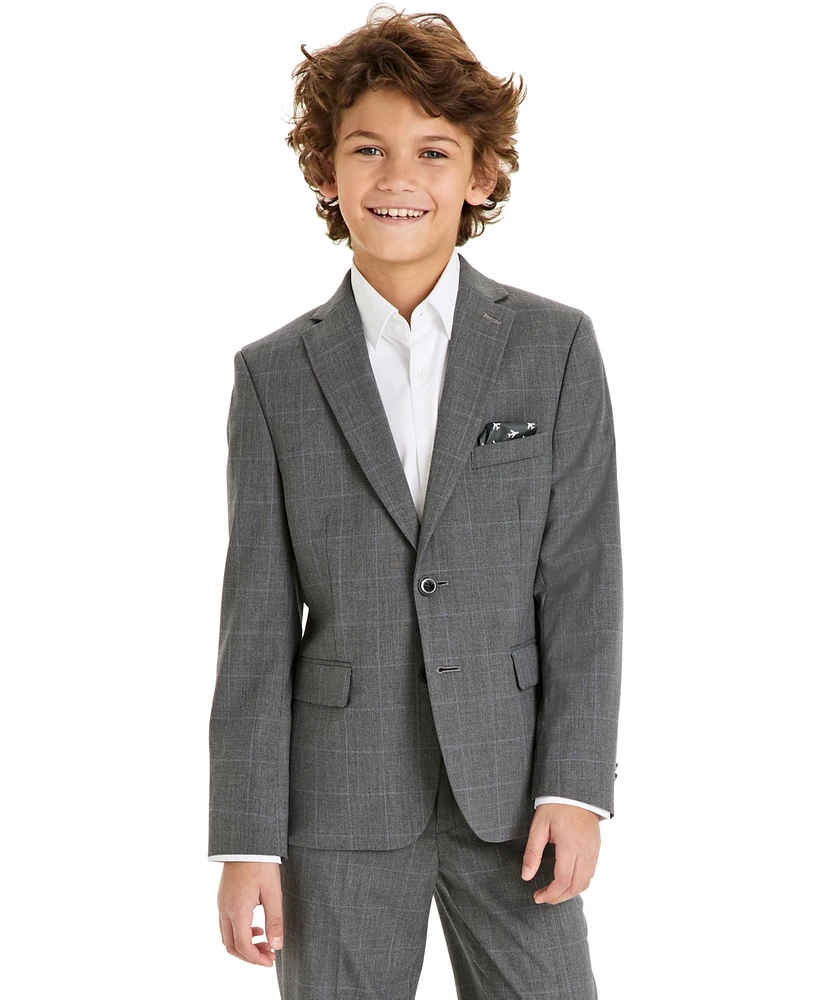 Michael Kors Big Boys Classic-Fit Windowpane Suit
