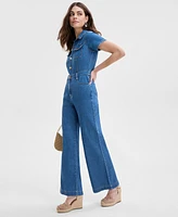 I.n.c. International Concepts Women's Liquid Denim Jumpsuit, Exclusively at Macy's