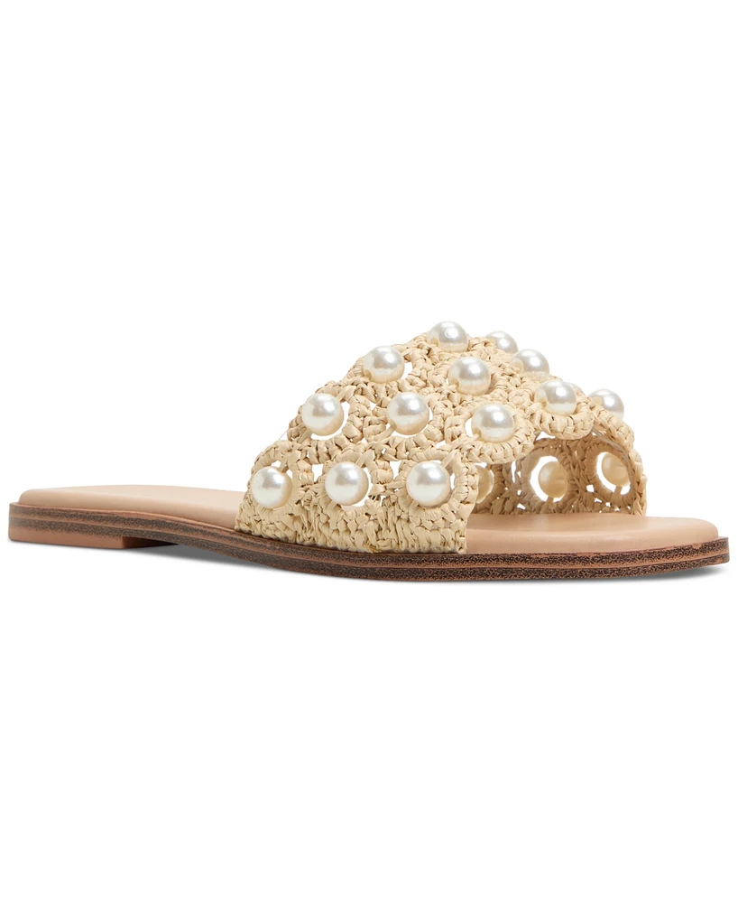 Aldo Women's Gizelle Pearl Embellished Flat Slide Sandals