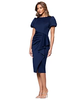 Xscape Women's Draped Puff-Sleeve Sheath Dress