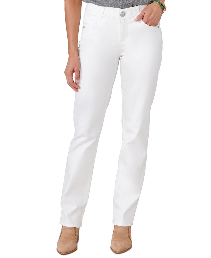 Democracy Petite Mid-Rise Straight-Leg Jeans