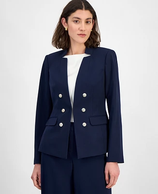 Tahari Asl Women's Notch-Neck Faux Double-Breasted Blazer