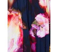 Xscape Women's One-Shoulder Mixed-Media Chiffon Gown