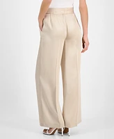 Tahari Asl Women's Satin Mid-Rise Wide-Leg Pants
