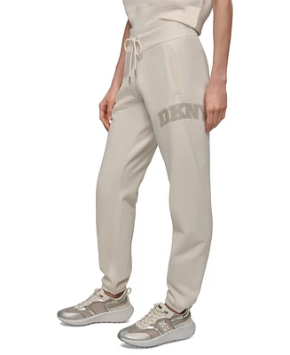 Dkny Sport Women's Rhinestone Logo Relaxed Joggers