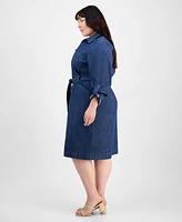 Jones New York Plus Denim Shirtdress