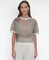 Dkny Women's Sheer Print T-Shirt