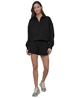 Dkny Sport Varsity Embroidered Logo Johnny Collar Top