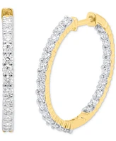 Forever Grown Diamonds Lab Grown Diamond Hoop Earrings (2 ct. t.w.) in Sterling Silver or 14K Gold-Plated Sterling Silver