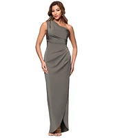 Xscape Women's Asymmetric One-Shoulder Satin Gown