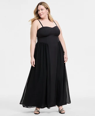 Seni & Cade Plus Sweetheart-Neck Sleeveless Gown