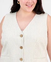 Jones New York Plus Size Striped Vest