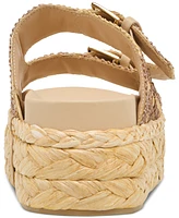 Dolce Vita Women's Falyn Platform Double Buckle Raffia Woven Footbed Sandals