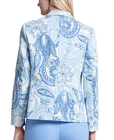 Jones New York Women's Paisley-Print Faux-Double-Breasted Jacket