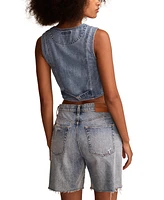 Lucky Brand Women's Liquid Cropped Denim Vest