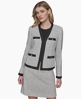 Karl Lagerfeld Paris Women's Tweed Framed Jacket