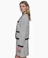 Karl Lagerfeld Paris Women's Tweed Framed Jacket