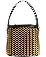 Guess Atalia Mini Raffia Crossbody Bucket Bag